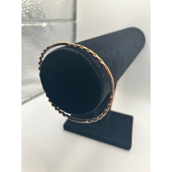 Brass Irregular Wave Pattern 2.75 Inch Long Bangle Bracelet! - Picture 10 of 13